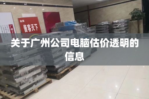关于广州公司电脑估价透明的信息
