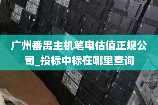 广州番禺主机笔电估值正规公司_投标中标在哪里查询