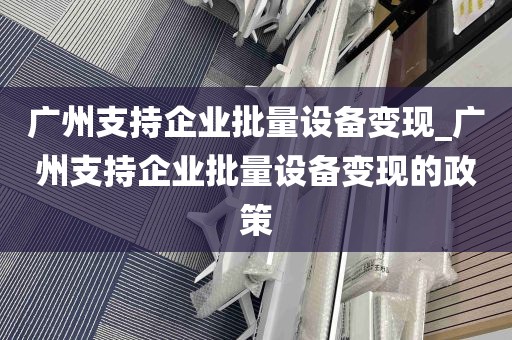 广州支持企业批量设备变现_广州支持企业批量设备变现的政策