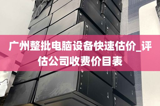 广州整批电脑设备快速估价_评估公司收费价目表